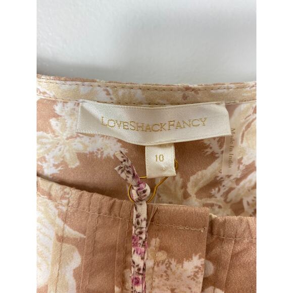 NWT LOVESHACKFANCY DRESS 10 BROWN CAFE ESPRESSO WESTERN MILKMAID COTTAGECORE - Picture 5 of 16